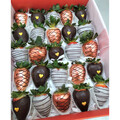 25pcs Grey, Bronze & Black Chocolate Strawberries Gift Box 